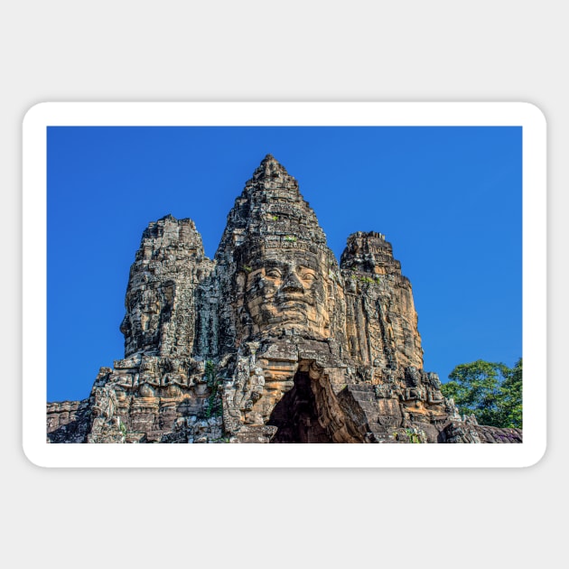 The Tonle Om Gate, Angkor Thom Sticker by BrianPShaw